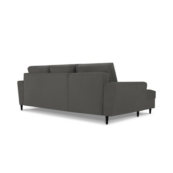 Tamsiai pilka kampinė sofa-lova Kooko Home Jazz, kairysis kampas-image-4
