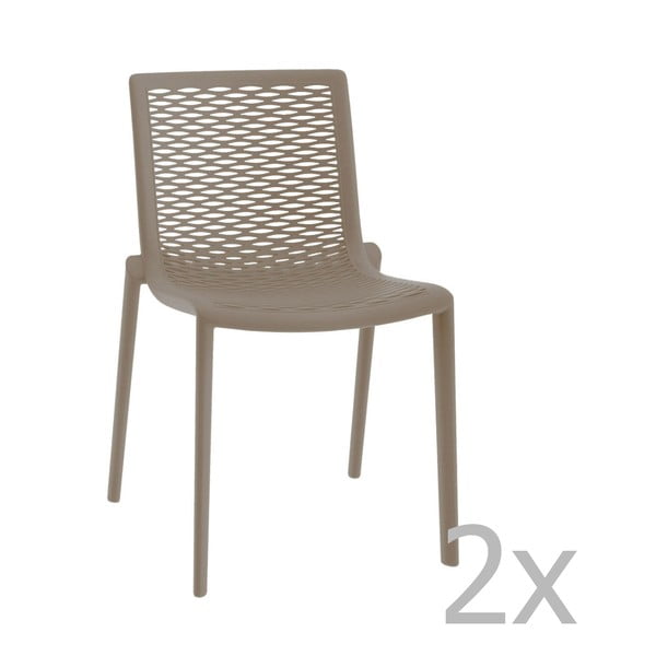 2 smėlio rudos spalvos sodo valgomojo kėdžių rinkinys "Resol Net-Kat