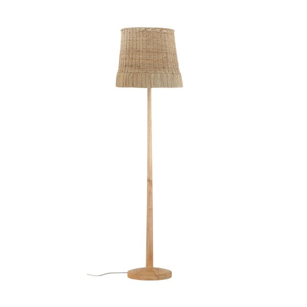 Pastatomas šviestuvas natūralios spalvos (aukštis 160 cm) su rotango gaubtu Kakasi – Bloomingville