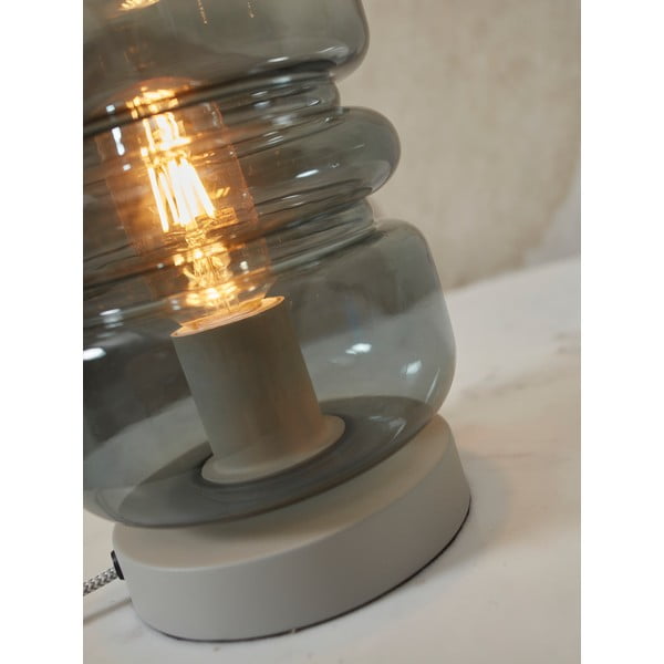 Stalinis šviestuvas pilkos spalvos (aukštis 23 cm) su stiklo gaubtu Verona – it's about RoMi-image-3