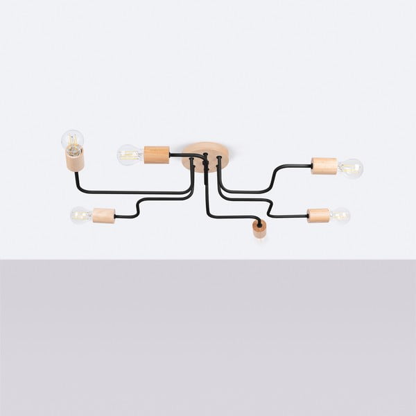 Lubinis šviestuvas juodos spalvos/natūralios spalvos 58x85 cm Dazzle – Sollux-image-2