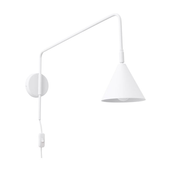 Baltos spalvos sieninė lempa su kištuku Zylo – Sollux