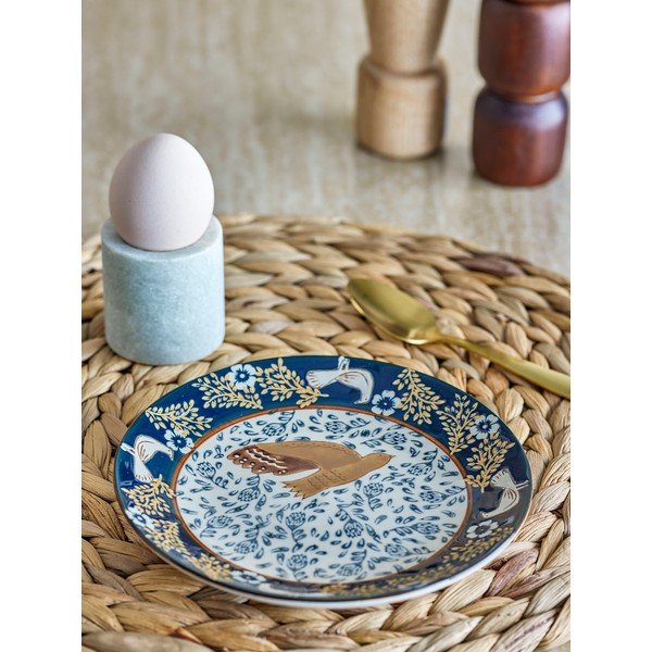 Mėlynos spalvos desertinė iš akmens masės lėkštė ø 16 cm Hezha – Bloomingville-image-1