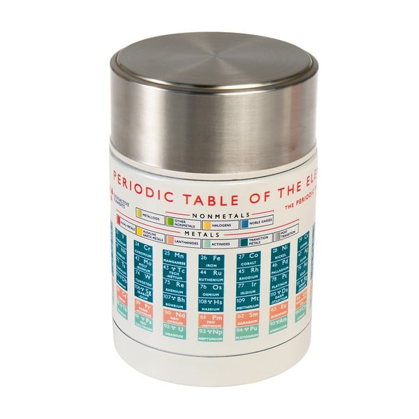 Kreminės spalvos/sidabrinės spalvos maistui/vaikams termosas 450 ml Periodic Table – Rex London