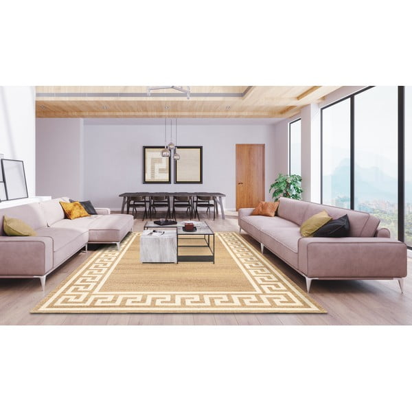 Kilimas iš vilnos šviesiai rudos spalvos 133x180 cm Cesar – Agnella-image-1