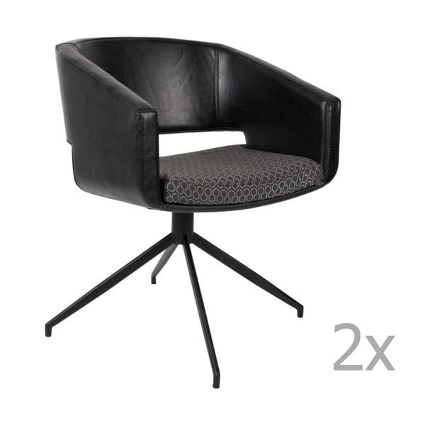 2 juodų "Zuiver Beau" kėdžių rinkinys