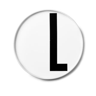 Baltos spalvos porcelianinė desertinė lėkštė Design Letters L, ø 21,5 cm