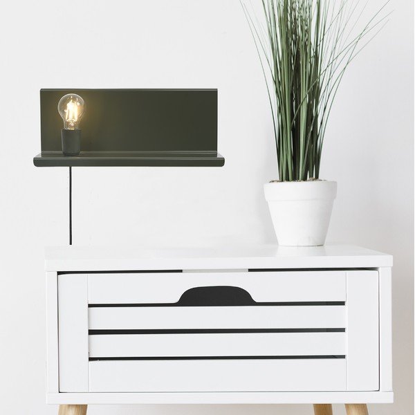 Žalias sieninis šviestuvas su lentyna Homemania Decor Shelfie2-image-1