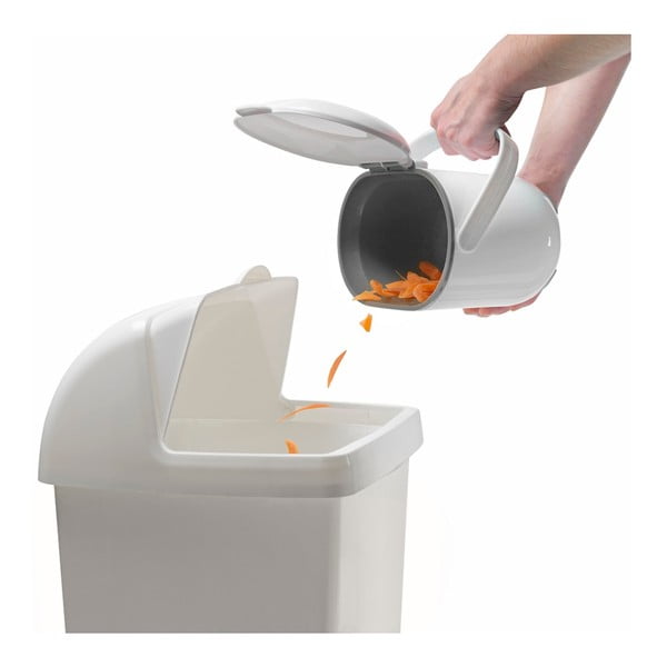 Baltos ir pilkos spalvų kompostuojamų atliekų indas Addis Caddy, 2,5 l-image-2