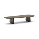 Tamsiai rudos spalvos iš ąžuolo masyvo kavos staliukas 64x146 cm Pirita – Kave Home