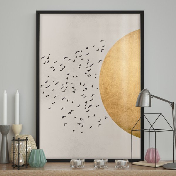 Sieninis plakatas rėmeliuose BIRDS/SILHOUTTE, 50 x 70 cm-image-1