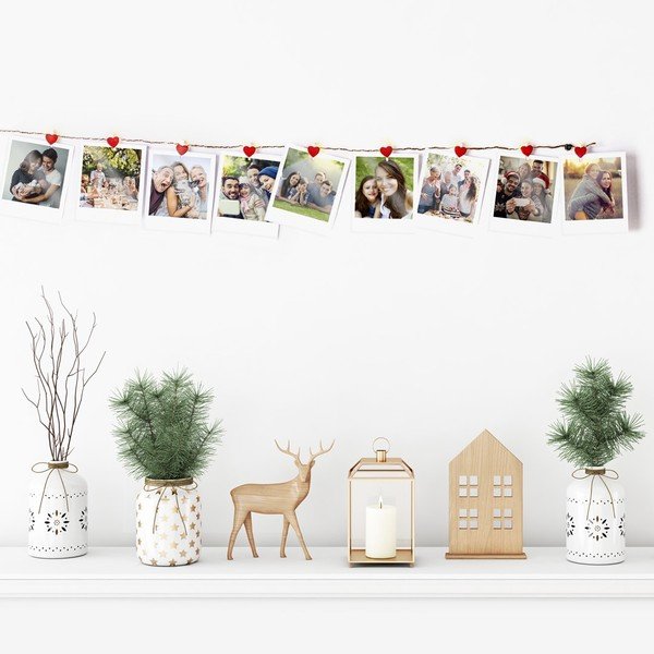 LED šviesų grandinė su širdies formos spaustukais "DecoKing", 10 lempučių, 1,4 m ilgio-image-4