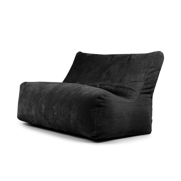Juodos spalvos iš kordinio velveto sėdmaišis Sofa Seat Lounge – SLOWDOWN