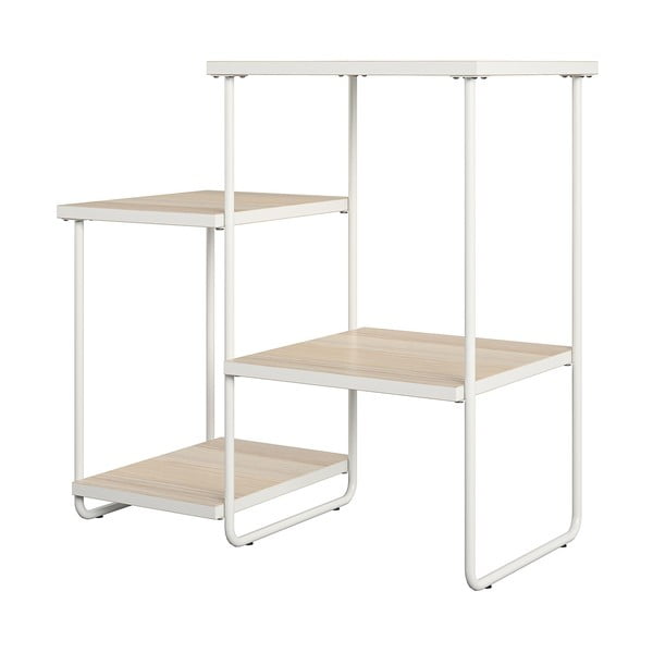 Konsolinis staliukas baltos spalvos/natūralios spalvos su uosio dekoro stalviršiu 35x67 cm Dante – Støraa-image-4