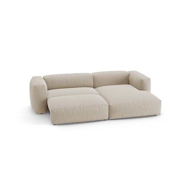 Kreminės spalvos sulankstoma modulinė kampinė sofa (su dešiniuoju kampu/su gultu) – Micadoni -image-3