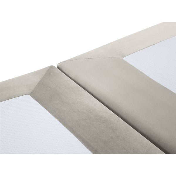 Smėlio spalvos aksominė dvigulė lova Milo Casa Lia, 160 x 200 cm-image-3