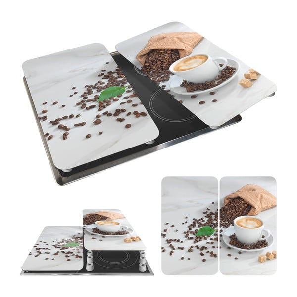 Iš grūdinto stiklo viryklės dangčiai 2 vnt. 52x30 cm Café Aromatica – Maximex-image-3