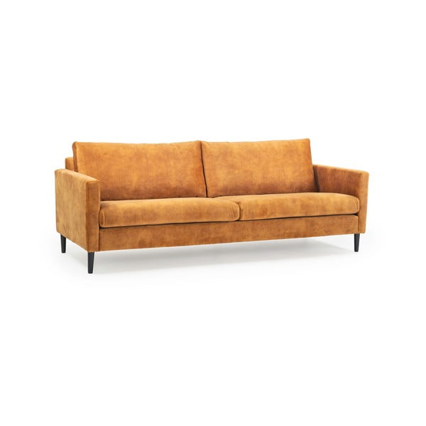 Geltonos spalvos sofa su aksominiu užvalkalu Scandic Adagio, 220 cm pločio-image-2