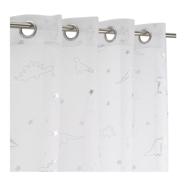 Baltos spalvos/sidabrinės spalvos permatoma užuolaida 140x260 cm Dinos – Casa Selección-image-2