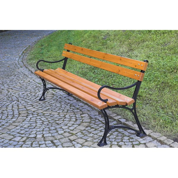 Natūralios spalvos medžio masyvo sodo suoliukas – Rojaplast-image-4
