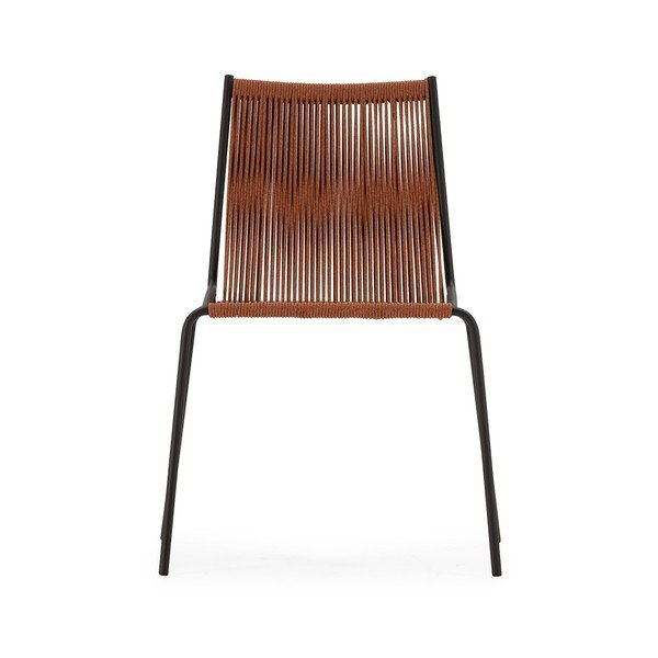 Terakotos spalvos iš metalo galima dėti viena ant kitos valgomojo kėdės 2 vnt. Emily – Marckeric-image-4