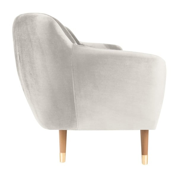 Kreminės spalvos aksominė sofa Mazzini Sofas Benito, 158 cm-image-3