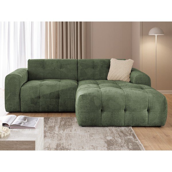 Žalios spalvos kampinė sofa (su dešiniuoju kampu/su gultu) Melva – Ropez-image-2