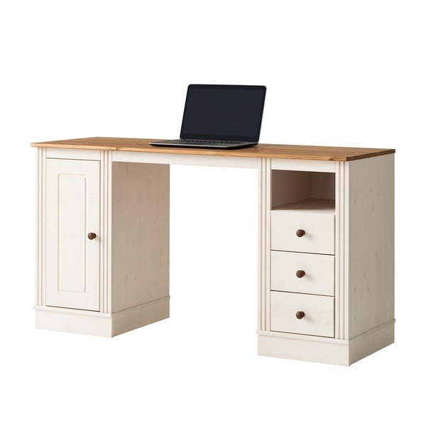 Rašomasis stalas su pušies masyvo stalviršiu 50x140 cm Anita – Støraa-image-4