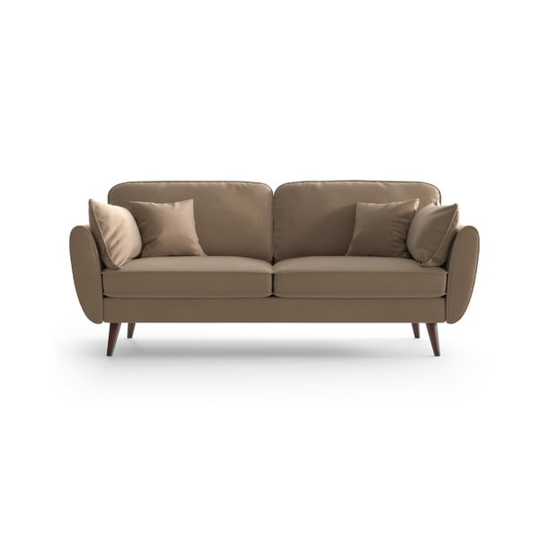 Karamelinė ruda aksominė sofa My Pop Design Auteuil