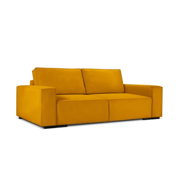 Geltona aksominė sofa-lova Mazzini Sofas Azalea