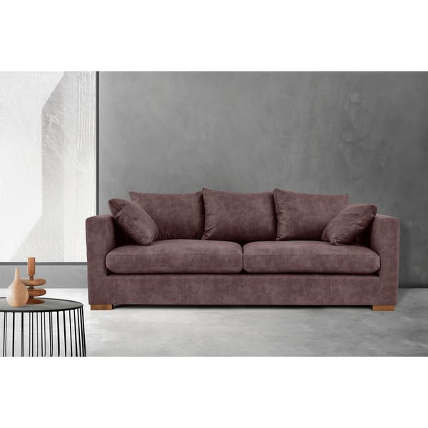 Iš dirbtinės odos sofa tamsiai rudos spalvos 225 cm Hamburg – Scandic-image-1