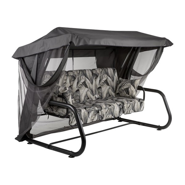 Pilkos spalvos metalinis sodo supamasis suoliukas Venezia – Dajar-image-1