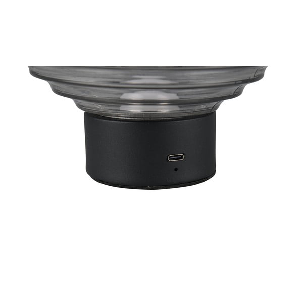 Stalinis šviestuvas juodos spalvos/pilkos spalvos LED su pritemdymo funkcija (aukštis 14,5 cm) su stiklo gaubtu Earl – Reality-image-3