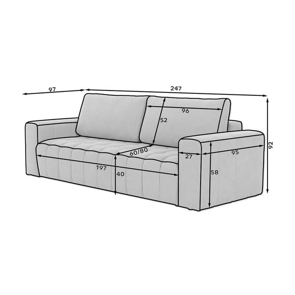 Tamsiai mėlynos spalvos iš velveto sulankstoma/su sandėliavimo vieta sofa 247 cm Lazaro – ELTAP-image-3
