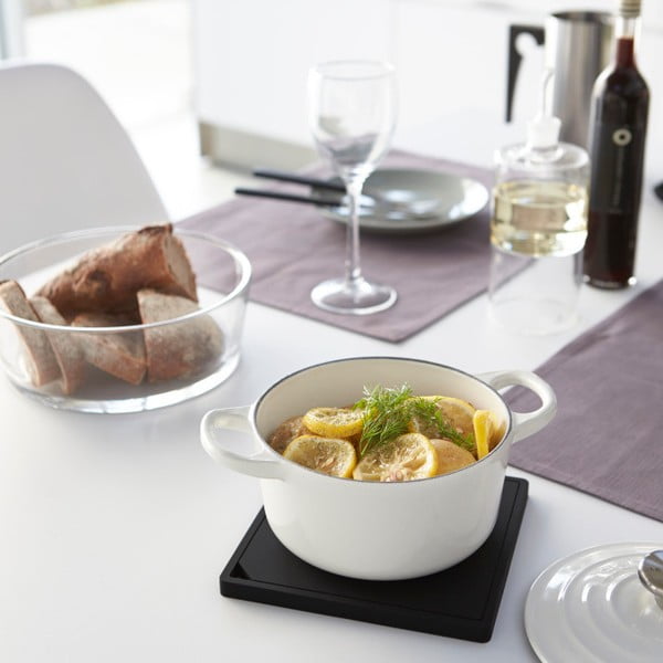 Kvadratinis juodas karšto puodo kilimėlis YAMAZAKI Tower-image-1