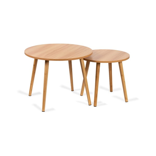 Apvalios formos kavos staliukai natūralios spalvos 2 vnt. ø 60 cm Luke – Bonami Essentials