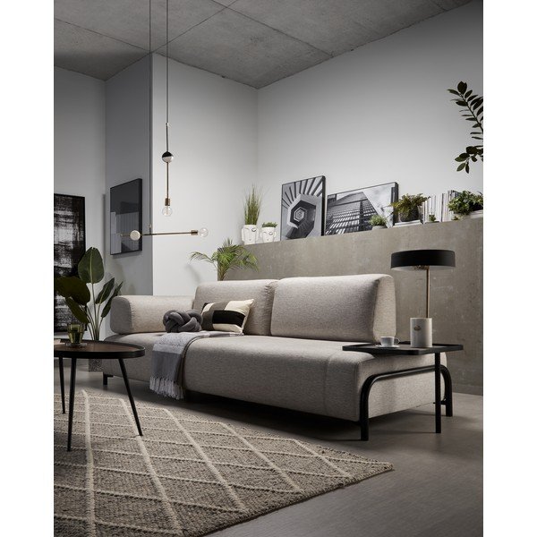Pilkšvos spalvos sofa su porankiais Kave Home Compo-image-1