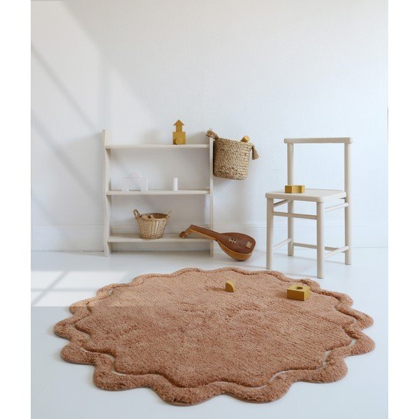 Skalbiamas/rankų darbo iš medvilnės apvalios formos kilimas raudonos plytų spalvos ø 110 cm Sweet April Toffee – Nattiot-image-4
