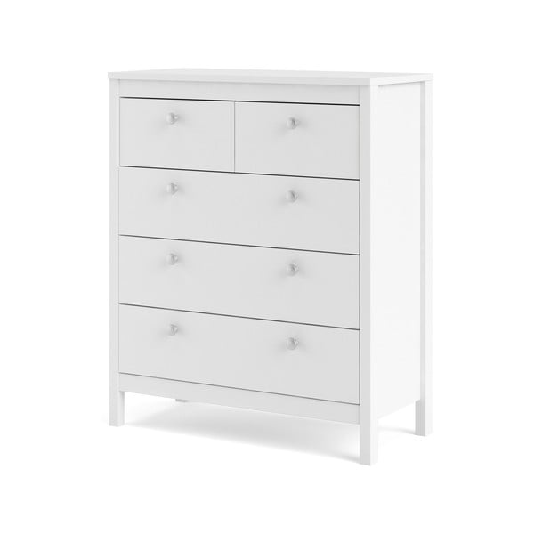 Aukšta šoninė spintelė baltos spalvos 82x99 cm Madrid – Tvilum-image-3