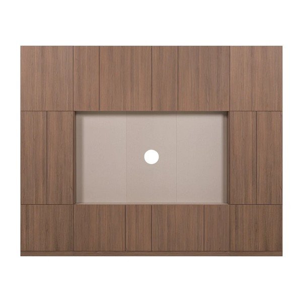 Tamsios natūralios spalvos modulinis televizoriaus stalas 268x215 cm Build – WOOOD
