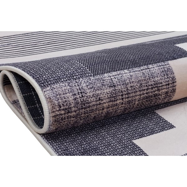 Pilkos ir smėlio spalvos plaunamas kilimas 160x100 cm - Vitaus-image-3