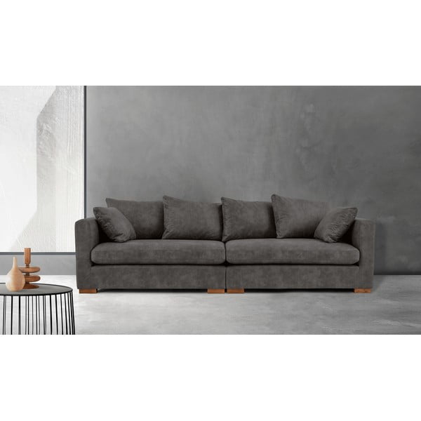 Iš dirbtinės odos sofa antracito spalvos 266 cm Hamburg – Scandic-image-1