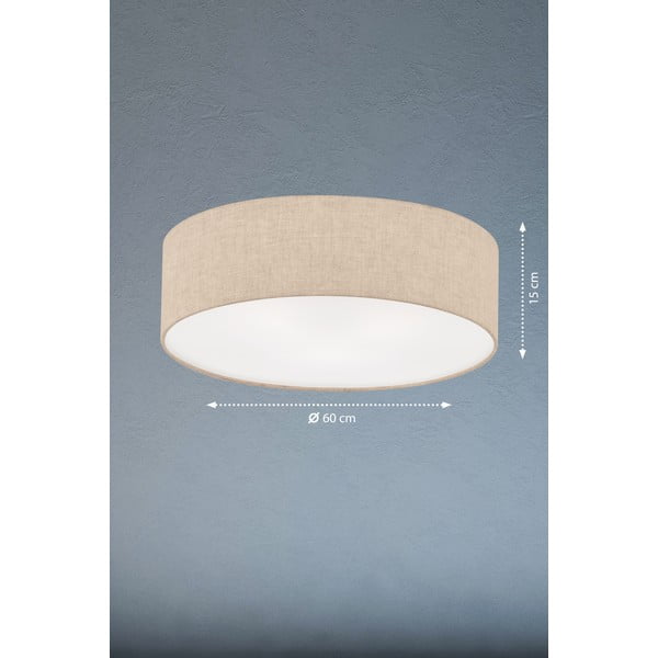 Lubinis šviestuvas smėlio spalvos ø 60 cm su tekstiliniu gaubtu Thor – Fischer & Honsel-image-2