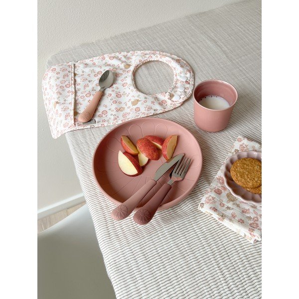 Raudonos spalvos/rausvos spalvos iš silikono vaikiški stalo įrankiai 3 vnt. Rose Mix – Cam Cam Copenhagen-image-3