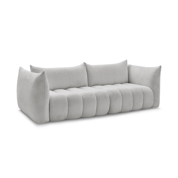 Šviesiai pilkos spalvos sofa iš boucle 286 cm Azra – Bobochic Paris-image-2