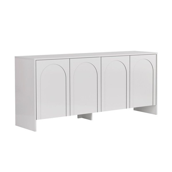 Baltos spalvos šoninė spintelė 180x80x45 cm Arlen  – Kalune Design