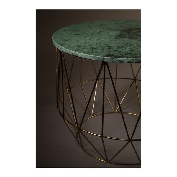 Žurnalinis staliukas su žalio marmuro viršumi Dutchbone, ⌀ 51 cm-image-1