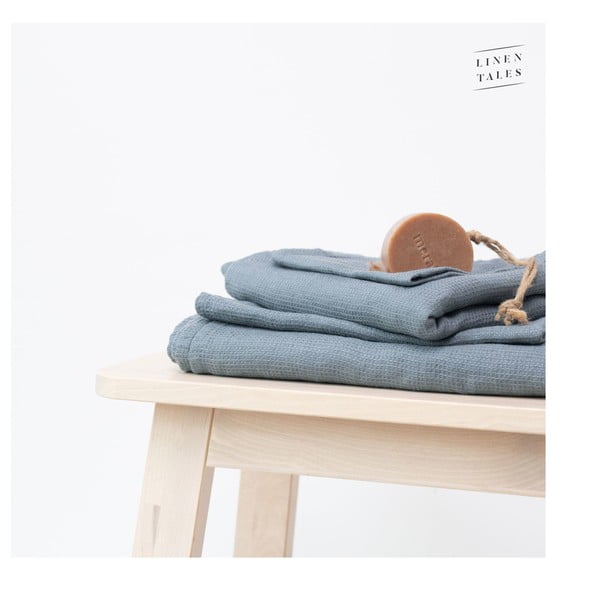 Mėlynas lininis rankšluostis 125x75 cm - Linen Tales-image-3