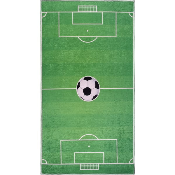 Skalbiamas žalios spalvos vaikiškas žaidimų kilimas 100x160 cm Soccer Time – Vitaus