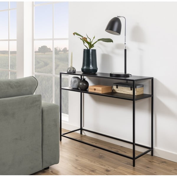 Juodas konsolinis staliukas su geležinėmis kojomis Actona Newcastle-image-1